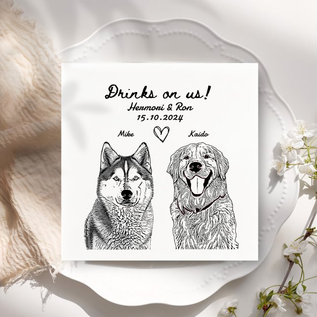 Custom Pet Personalized Simple Wedding Napkins (Creator Uploaded)