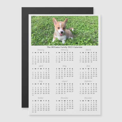 Custom Pet Photo 2022 Calendar Full Year Magnet