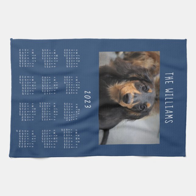 Custom Pet Photo 2023 Calendar Kitchen Towel (Horizontal)