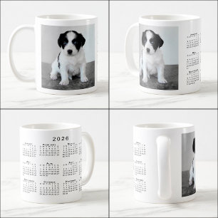 Custom Pet Photo 2026 Calendar Coffee Mug
