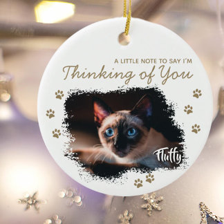 Custom Pet Photo and Name Ceramic Ornament