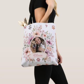 Custom Pet Photo And Name | Dog & Cat Lovers Gift Tote Bag