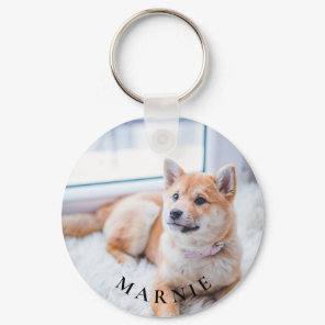 Custom Pet Photo and Name Double Sided Keychain