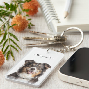 Custom Pet Photo And Name Keychain