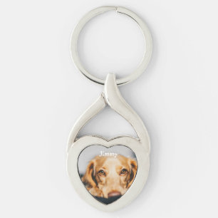 Custom pet photo and name keychain