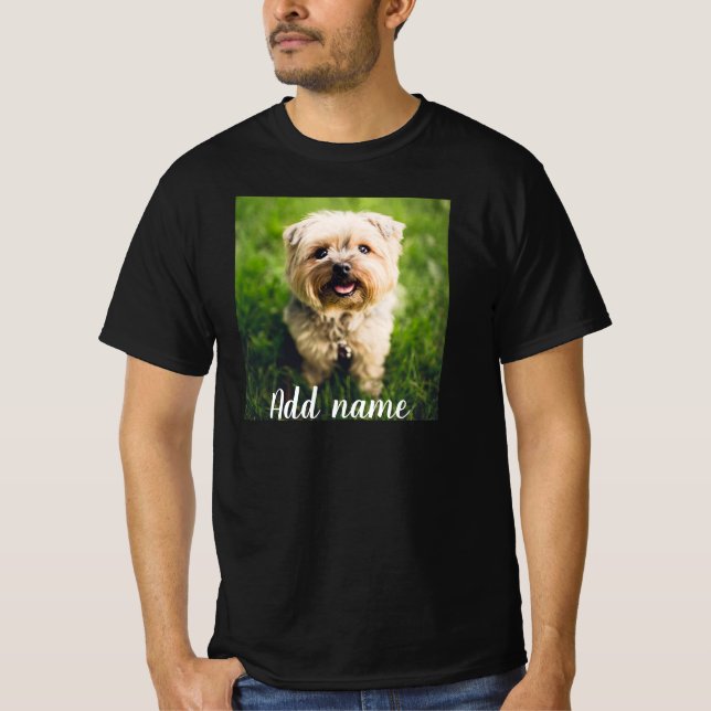 Custom Pet Photo And Name T-Shirt (Front)