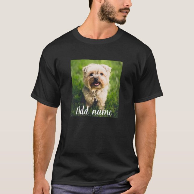 Custom Pet Photo And Name T-Shirt (Front)