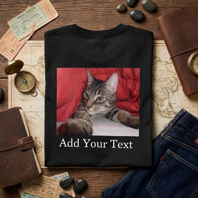 Custom Pet Photo And Optional Text Personalized T-Shirt (Custom phot & text)