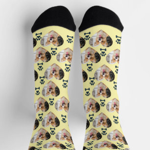 Custom Pet Photo and  Paw Prints Socks