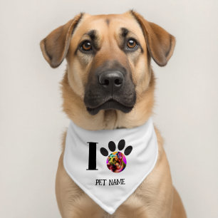 Custom pet photo and personalized dog name bandana collar