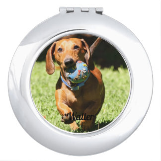 Custom Pet Photo and Text Compact Mirror
