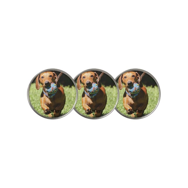 Custom Pet Photo and Text   Golf Ball Marker (3 Up)