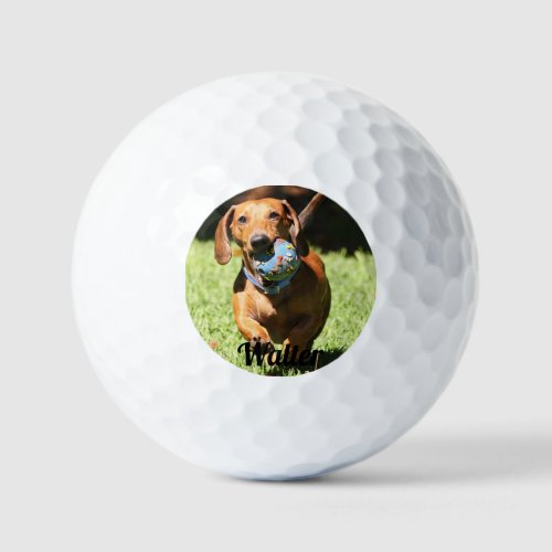 Custom Pet Photo and Text   Golf Balls