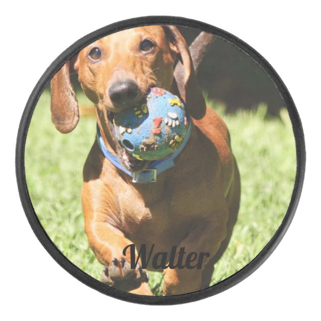 Custom Pet Photo and Text   Hockey Puck (Front)