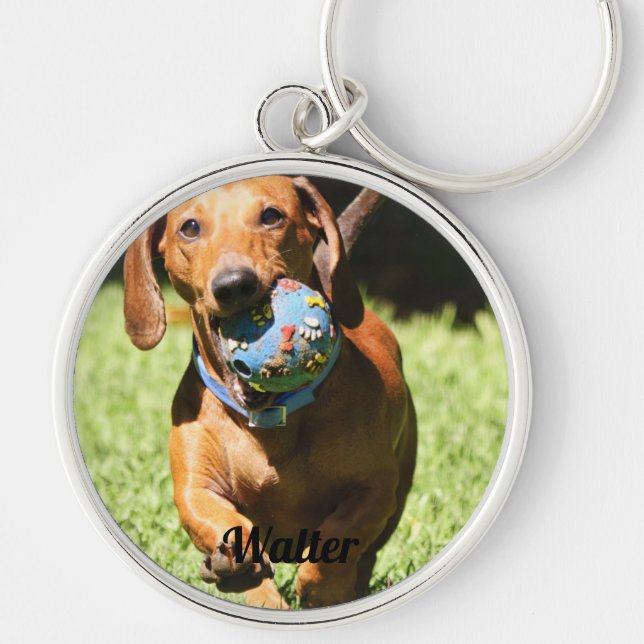 Custom Pet Photo and Text  Personalized Keychain (Front)