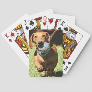 Custom Pet Photo and Text Poker Cards