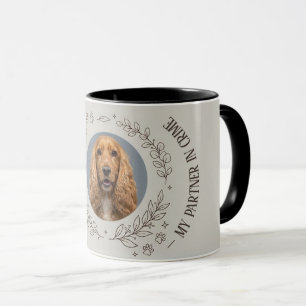 Custom Pet Photo Art Gold Elegant Frame Coffee Mug