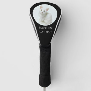 Custom Pet Photo Cat Dad Black Golf Head Cover