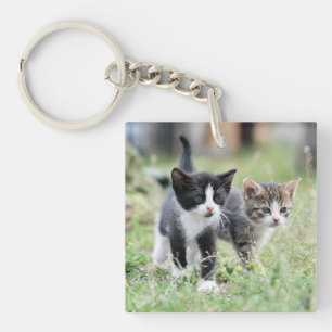 Custom Pet Photo Cat Keepsake Keychain
