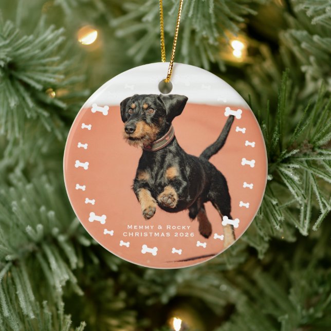 Custom Pet Photo Ceramic Ornament (Tree)