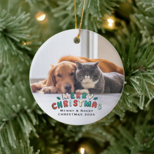 Custom Pet Photo Ceramic Ornament