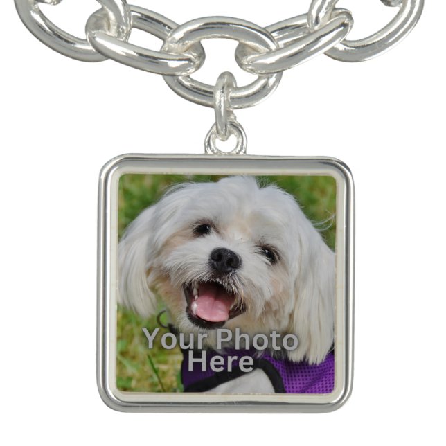 Custom Pet Photo Charm Bracelet (Design)