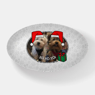 Custom Pet Photo Christmas Santa Hat Pet HO HO HO Paperweight