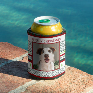 Custom Pet Photo Christmas Stubby Holder Can Cozy Cooler