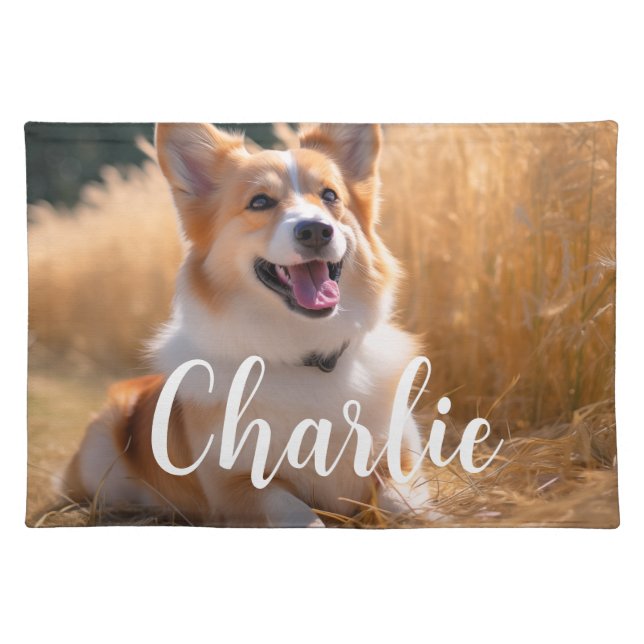 Custom Pet Photo Cloth Placemat (Front)