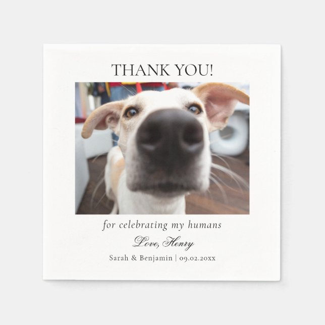 Custom Pet Photo Cocktail Napkins for Weddings  (Front)