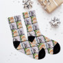 Custom Pet Photo Collage Cat Lady Socks
