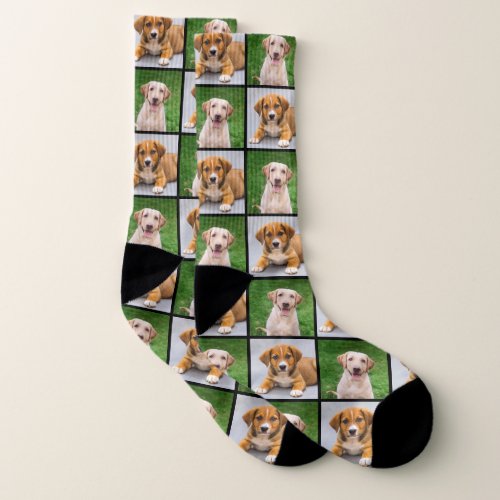 Custom Pet Photo Collage Dog Lover Mens Socks