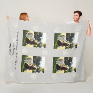 Custom Pet Photo Collage Memorial Fleece Blanket