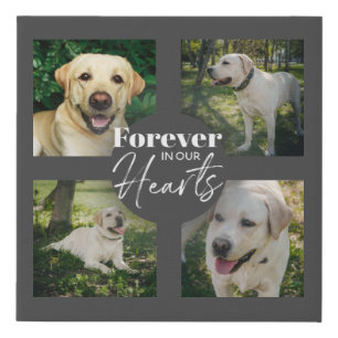 Custom Pet Photo Collage Memorial Keepsake Faux Canvas Print