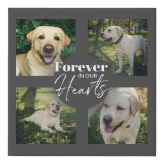 Custom Pet Photo Collage Memorial Keepsake Faux Canvas Print