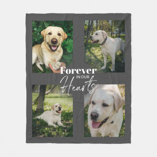 Custom Pet Photo Collage Memorial Keepsake Fleece Blanket