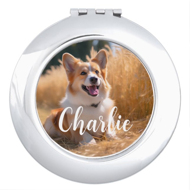 Custom Pet Photo Compact Mirror (Front)