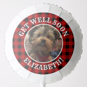 Custom Pet Photo Country Red Buffalo Check Plaid Balloon