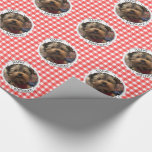 Custom Pet Photo Country Red Buffalo Check Plaid Wrapping Paper