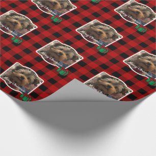 Custom Pet Photo Country Red Buffalo Check Plaid Wrapping Paper