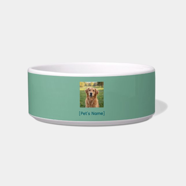 Custom Pet Photo Dog Bowl | Ceramic Pet Dish (Front)