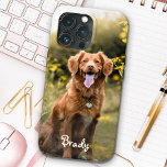 Custom Pet Photo Dog Cat iPhone 12 Case<br><div class="desc">Now you can carry your best friend with you wherever you go with this custom dog pet photo iPhone case . This photo with personalized name design is trendy, elegant, cool and cute. Customize with your favorite dog photo, cat photo, or any pet with paws ! Add your name to...</div>