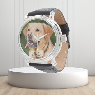 Custom Pet Photo Dog Cat Personalized Name Watch