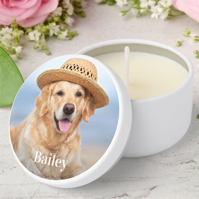 Custom Pet Photo Dog Lover Keepsake Gift Mini Candle Favors (Creator Uploaded)