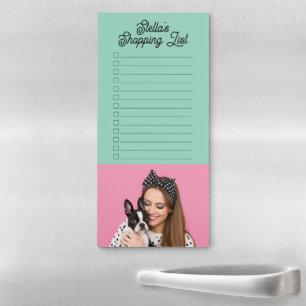 Custom Pet Photo Dog Lover Shopping List Magnetic Notepad