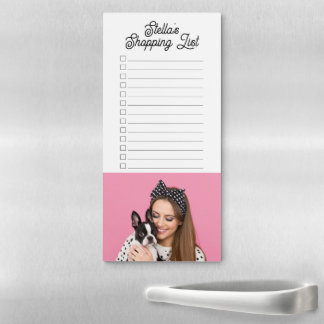 Custom Pet Photo Dog Lover Shopping List Magnetic Notepad