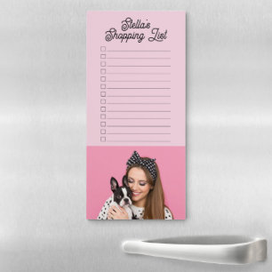 Custom Pet Photo Dog Lover Shopping List Magnetic Notepad