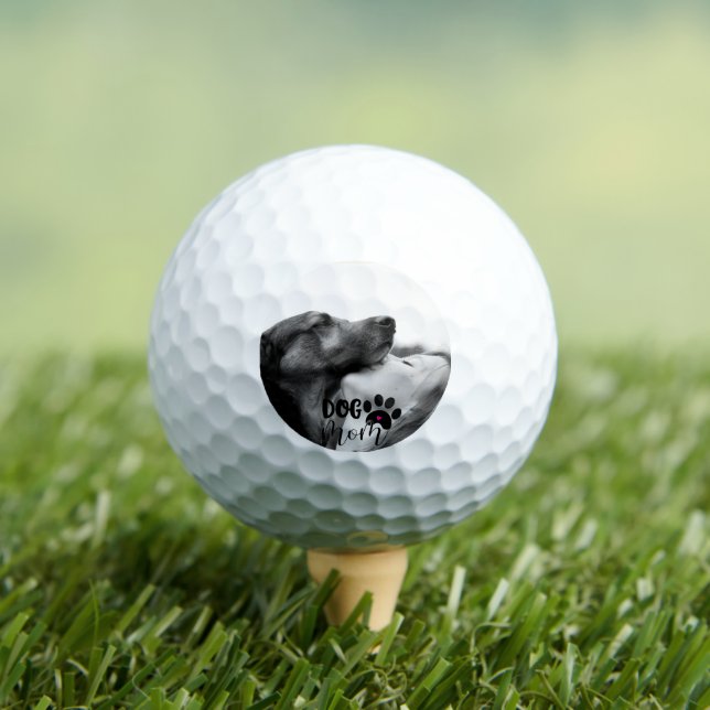 Custom Pet Photo Dog Mom Keepsake Golf Balls (Insitu Tee)