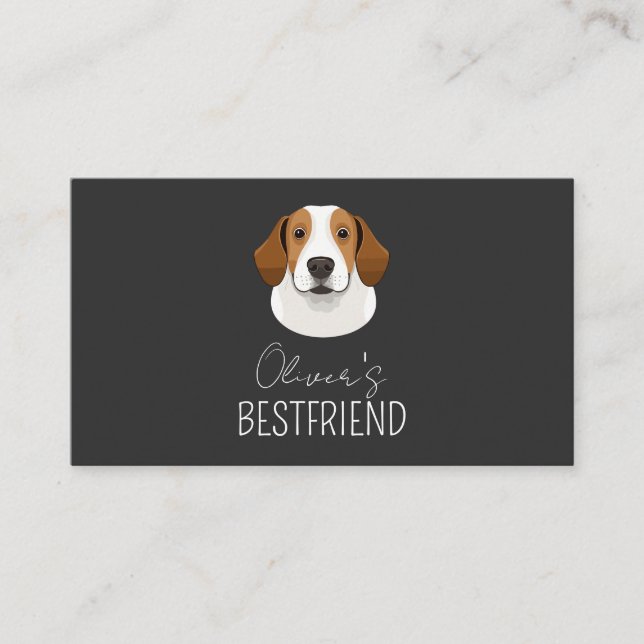 Custom Pet Photo dog name Personalized  Business Card (Front)