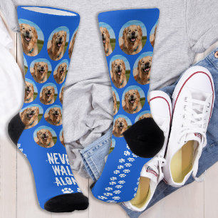 Custom Pet Photo Dog Never Walk Alone Socks
